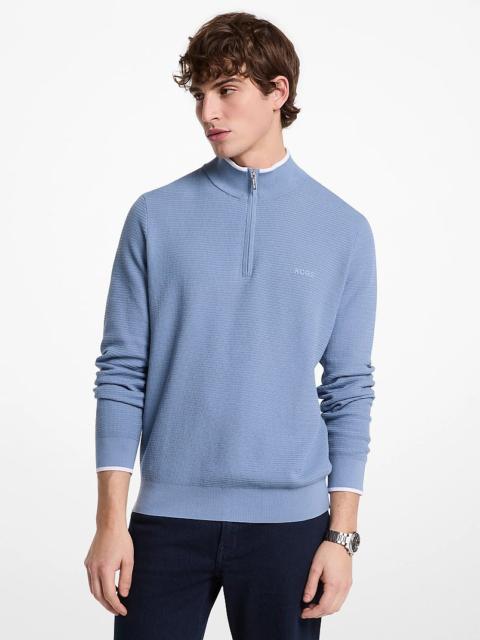 MICHAEL KORS Cotton Quarter-Zip Sweater