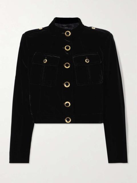 TOM FORD Cropped velvet jacket