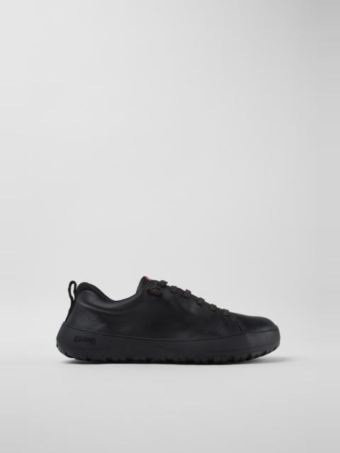 CAMPER Peu Serra Black Leather and Textile Shoes for Men.