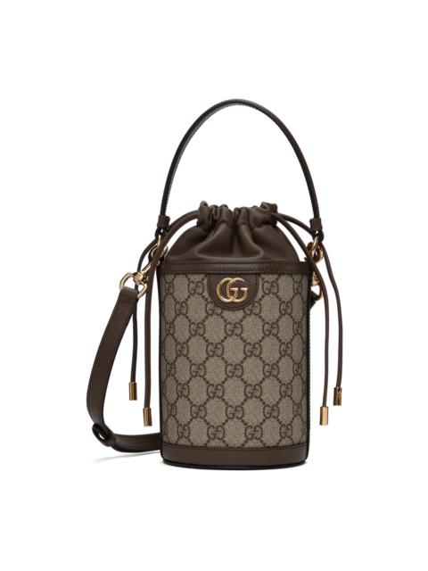 GUCCI Beige Mini Ophidia Bucket Bag
