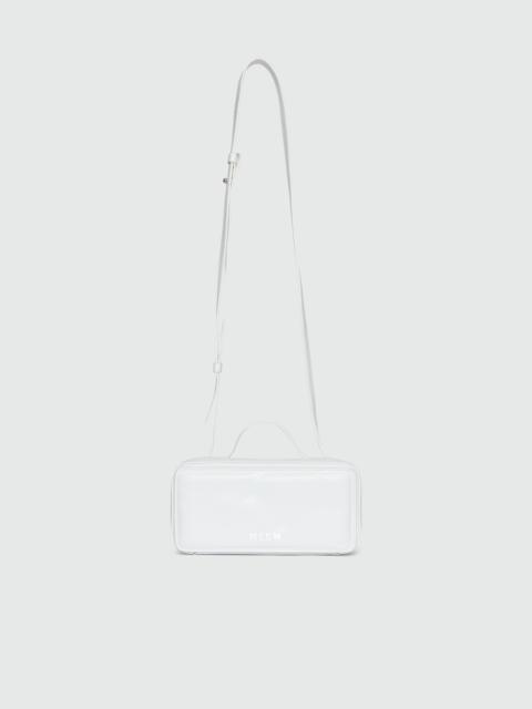 MSGM Small white shiny leather CLAP BAG