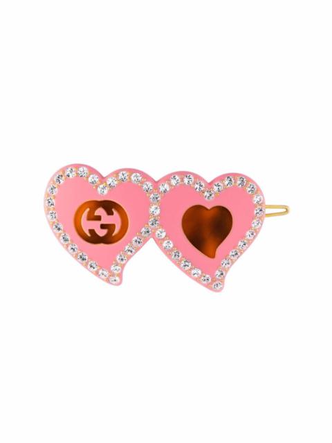 Hair clip with GG and hearts