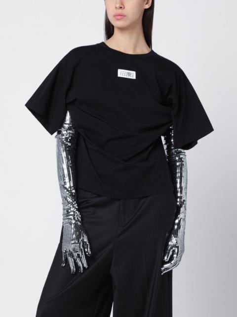 MM6 Maison Margiela Black cotton T-shirt with gloves