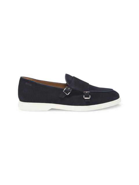 BOSS SUEDE MONK SHOE WITH CONTRAST OUTSOLE