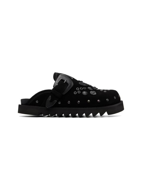TOGA VIRILIS Black Eyelet Metal Sabot Loafers