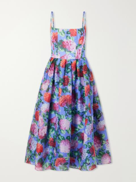 CAROLINA HERRERA Floral-print Silk-crepe Midi Dress