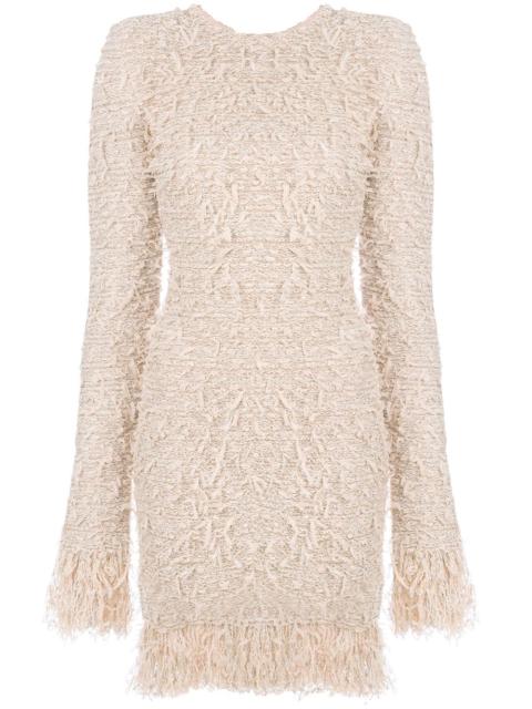 Balmain frayed fitted dress