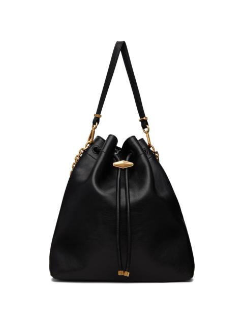 JIMMY CHOO Black Cinch Bucket Chain Bag