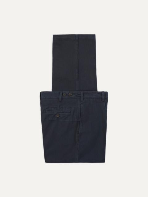 Drake's Dark Navy Heavy Cotton Twill Games Trousers