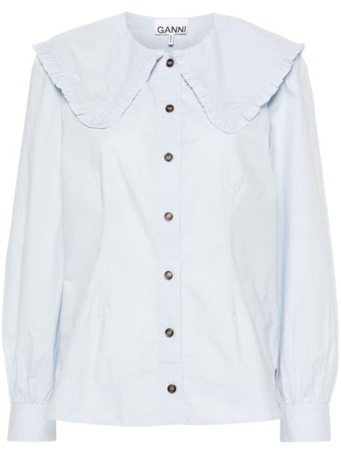 GANNI puritan-collar cotton shirt