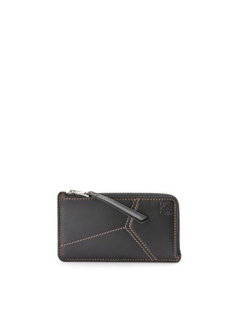 Puzzle stitches coin cardholder in smooth calfskin