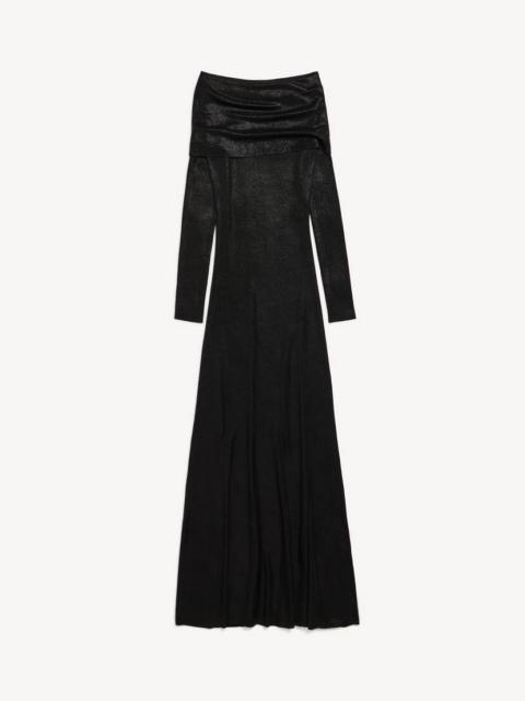 BALENCIAGA Women's Off-shoulder Maxi Dress in Black/black