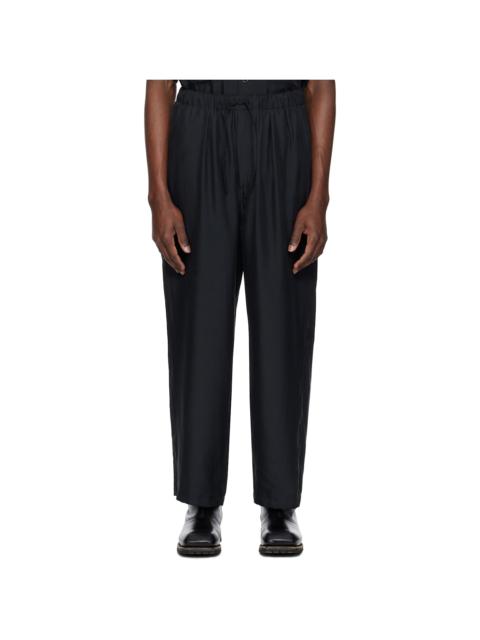 YOKE Black Chambray Easy Trousers