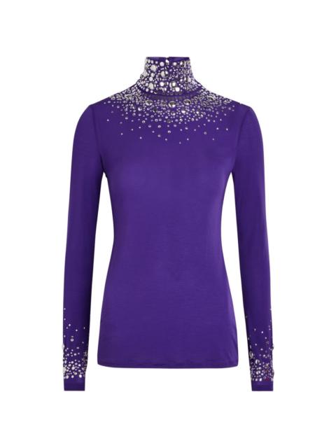 rabanne embellished roll-neck top