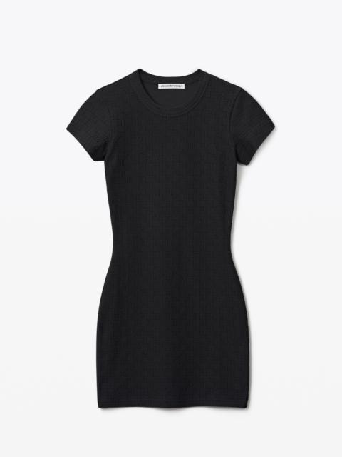 Alexander Wang MINI DRESS IN TEXTURED LOGO JERSEY