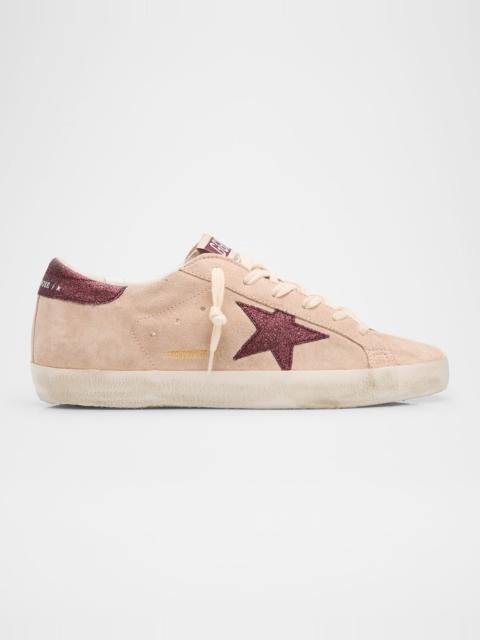 Golden Goose Super-Star Glitter Suede Low-Top Sneakers