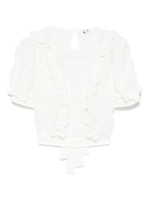 ELISABETTA FRANCHI ruffled embroidered top
