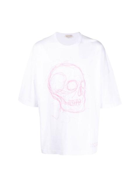 skull print oversized T-shirt