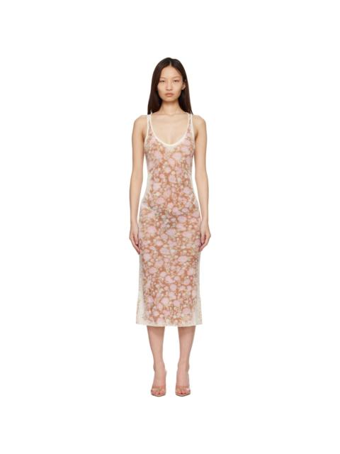 Diesel Pink & Beige M-Blom Midi Dress