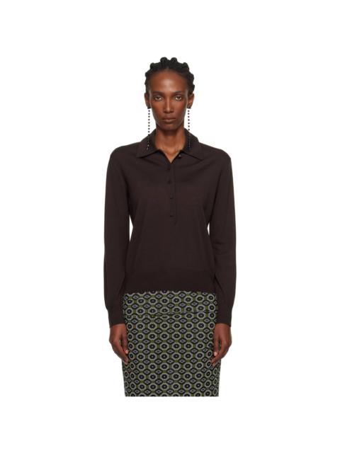 Brown Wool Polo
