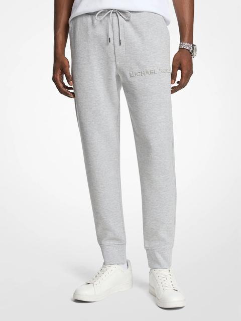 MICHAEL KORS Embossed Logo Cotton Blend Joggers