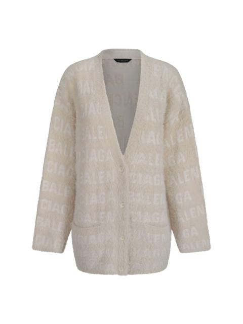 all-over logo cardigan