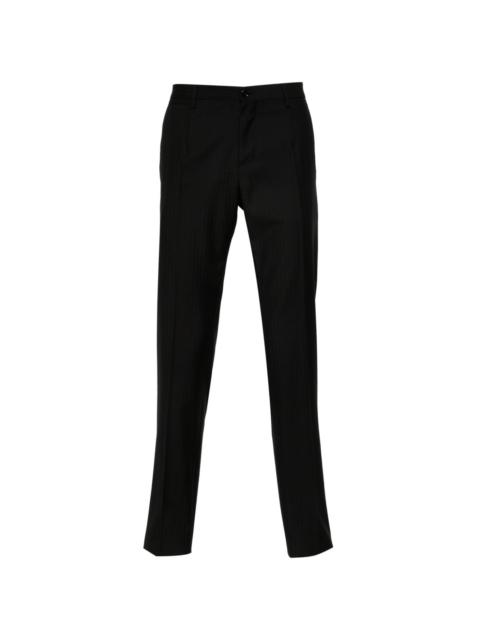 pressed-crease wool trousers