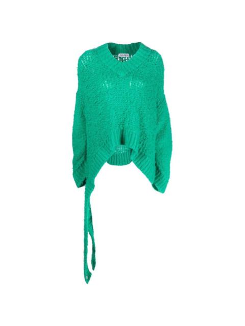 THE ATTICO open-knit V-neck jumper