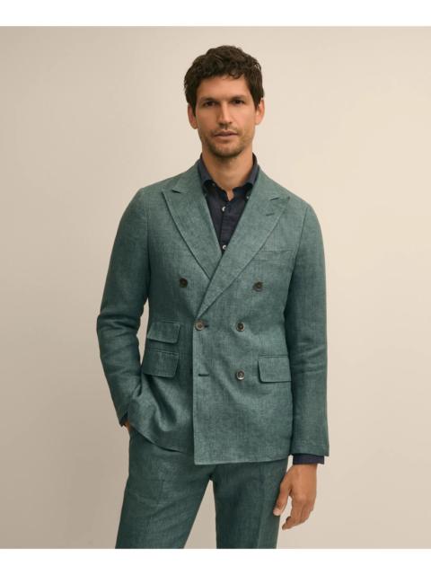Brooks Brothers Slim Fit Linen Double-Breasted Suit Jacket