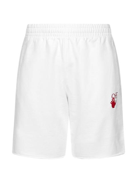Off-White Starred Arrow Sweatshorts "WHITE / RED" OMCI006F21FLE0050125