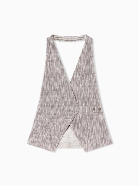 CHEVRON JERSEY CROSSOVER WAISTCOAT