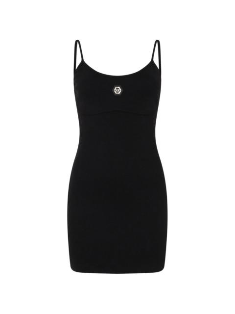 PHILIPP PLEIN Crystal Hexagon ribbed mini dress