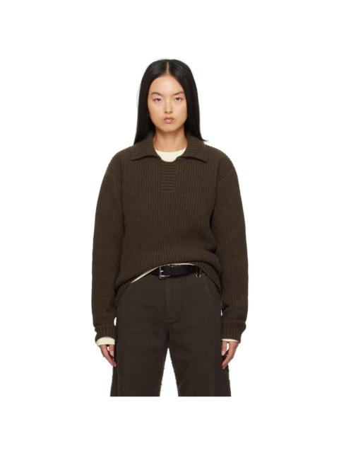 mfpen Brown Collar Sweater