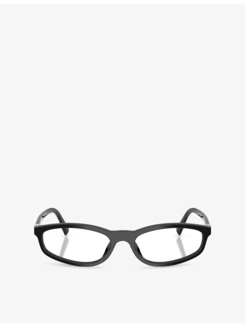 Miu Miu MU 01ZV Oval-Frame Acetate Eyeglasses