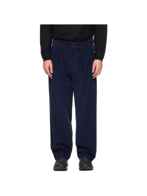 C.P. Company Navy Corduroy Loose No Side Seams Trousers