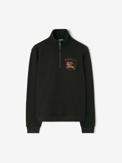 Burberry Knight Check Cotton Half-zip Sweater