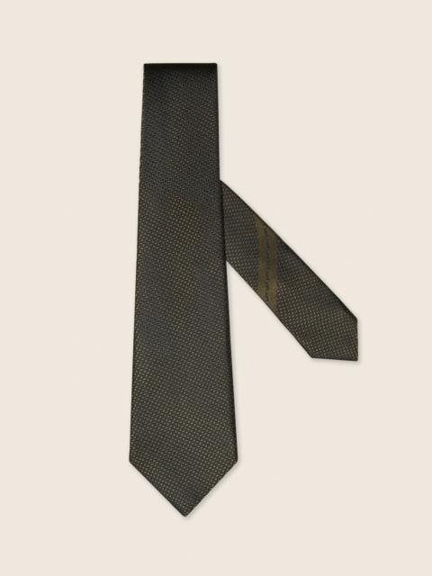 ZEGNA DARK OLIVE GREEN SILK TIE