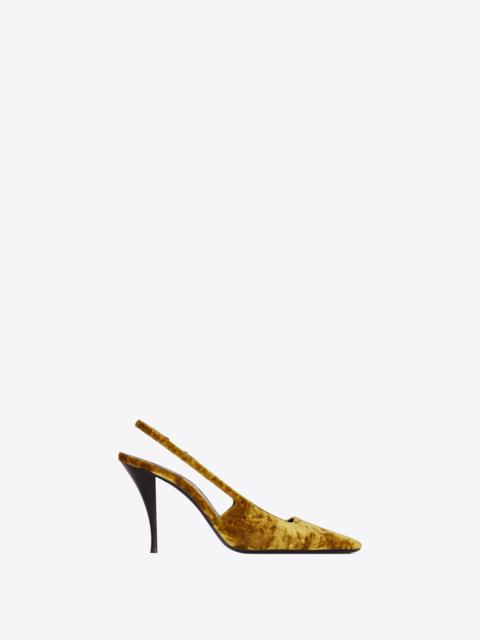 SAINT LAURENT blade slingback pumps in velvet