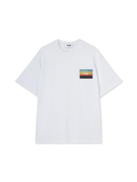 MSGM T-Shirt with applied "sunset"  patch