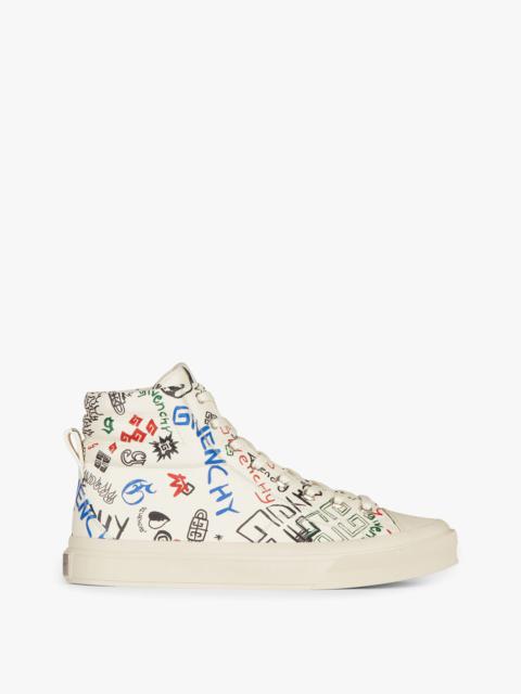 Givenchy CITY HIGH-TOP SNEAKERS IN LEATHER