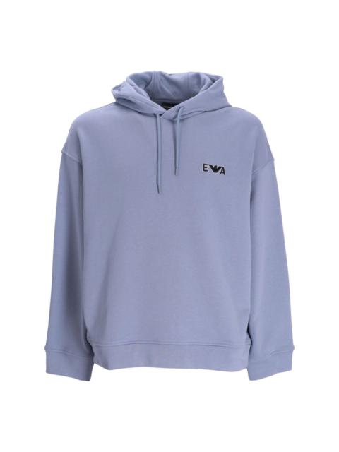 logo-patch drawstring hoodie