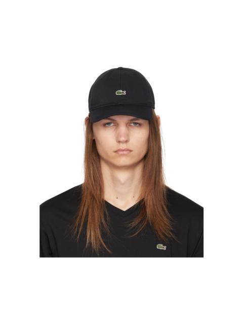 LACOSTE Black Organic Cotton Twill Cap