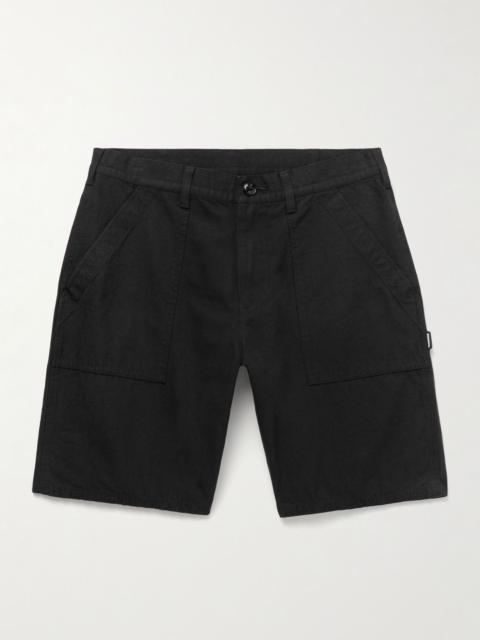 NEIGHBORHOOD Baker Straight-Leg Cotton and Linen-Blend Shorts Black