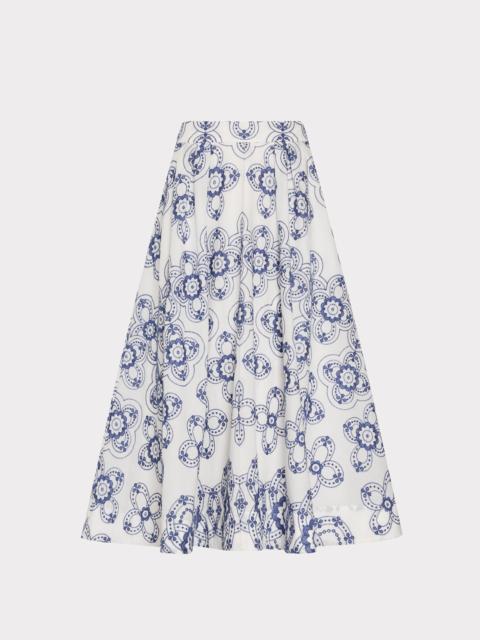 MILLY Juliet Embroidered Midi Skirt