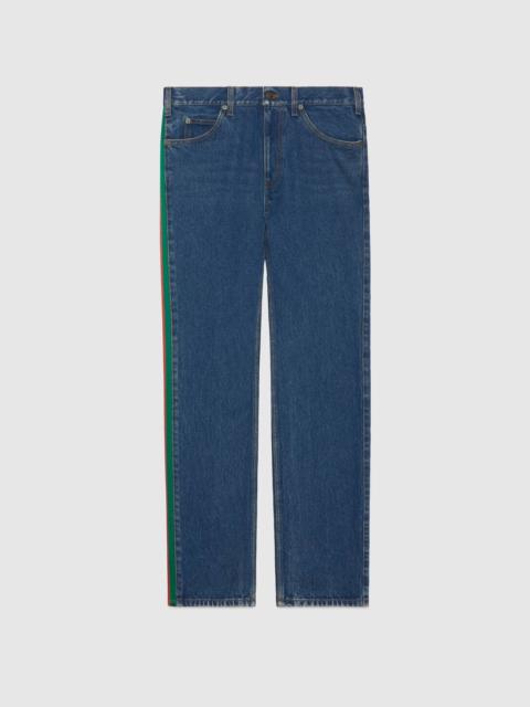 GUCCI Regular fit marble washed jeans