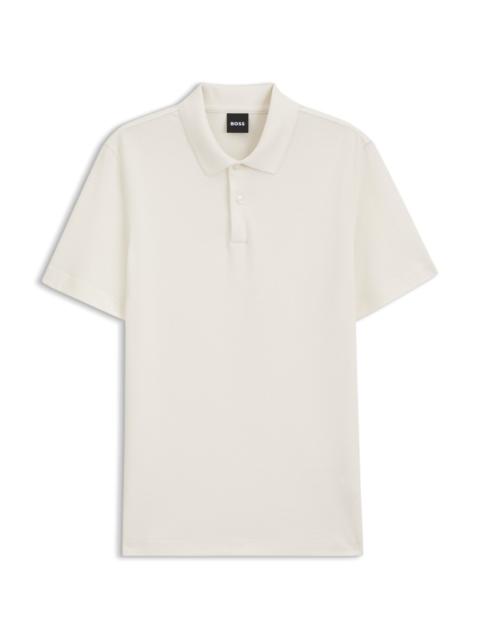 BOSS COTTON-BLEND POLO SHIRT WITH BUBBLE-STRUCTURED JACQUARD