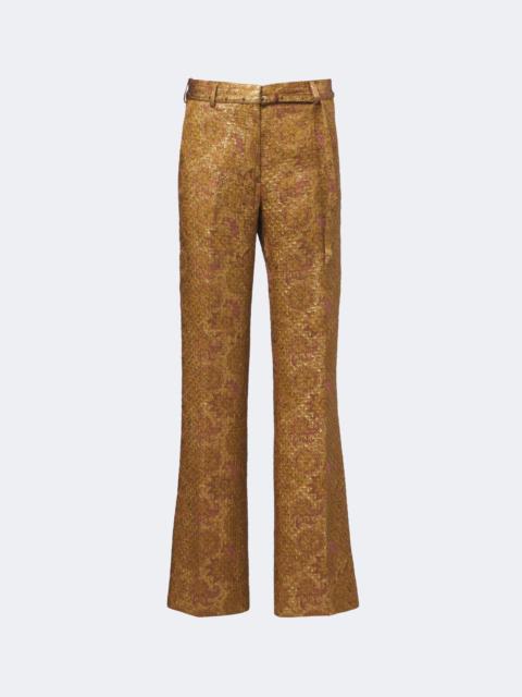 Dries Van Noten Belted jacquard wide-leg pants