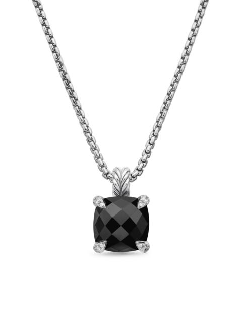 DAVID YURMAN Women's Chatelaine Pendant Necklace in Sterling Silver with Black Onyx and Diamonds, 11MM - Black On