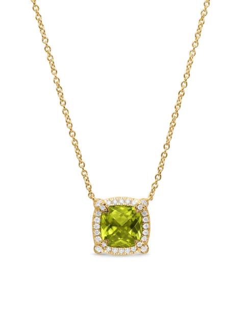 DAVID YURMAN Women's Petite Chatelaine Pavé Bezel Pendant Necklace in 18K Yellow Gold with Diamonds - Peridot