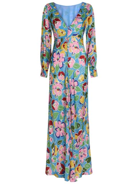 RIXO Rixo Marni Floral-print Satin Midi Dress